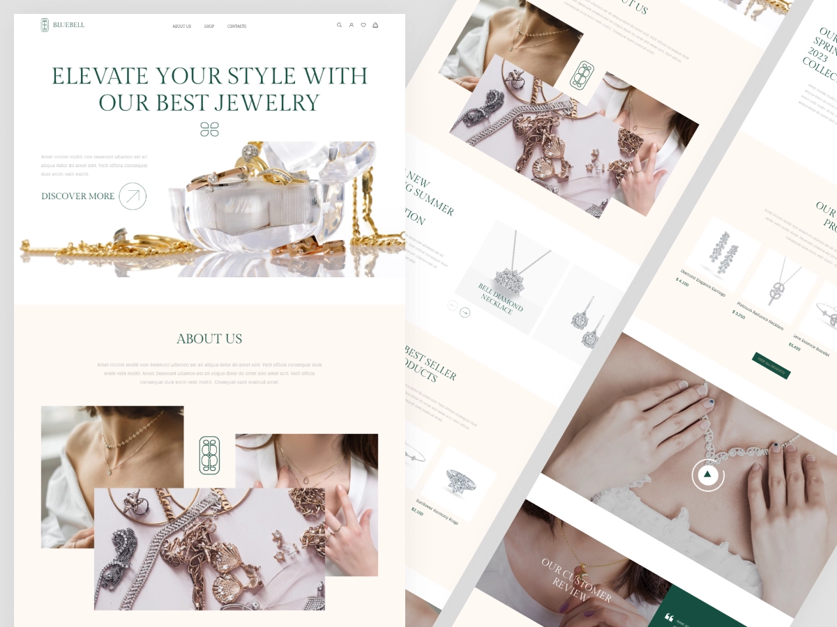 Bluebell Jewelry website design by CZsLazy